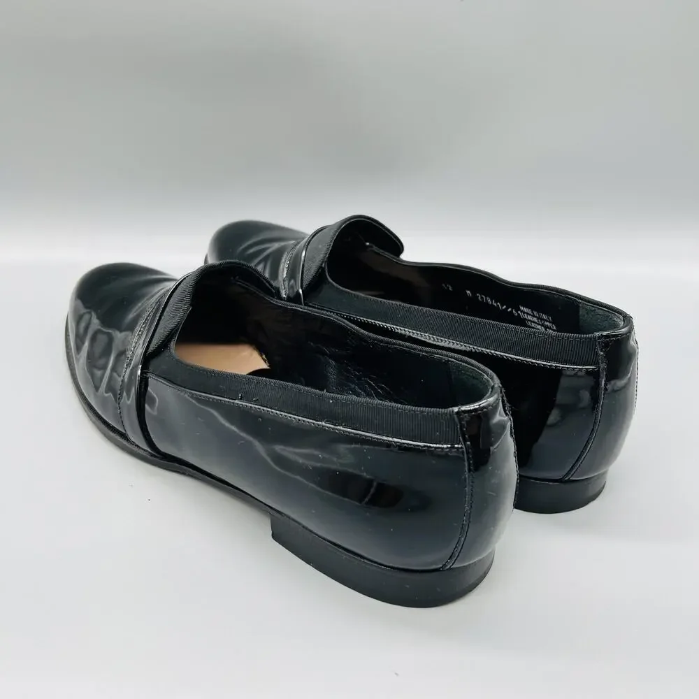 Bostonian Shoes Mens 12 Black Patent Leather Florentine Loafer Made Italy Vtg